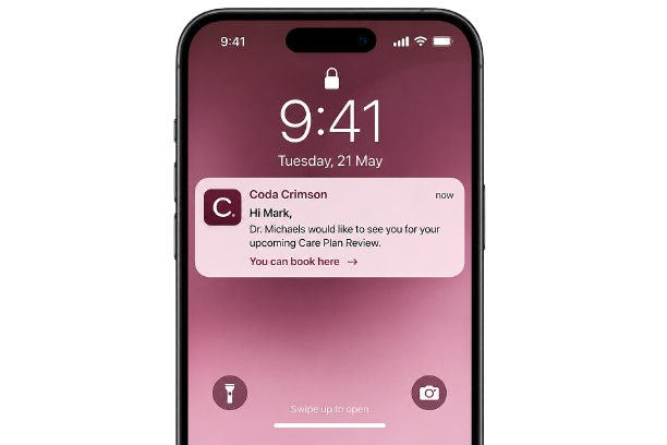 Patient notification on phone